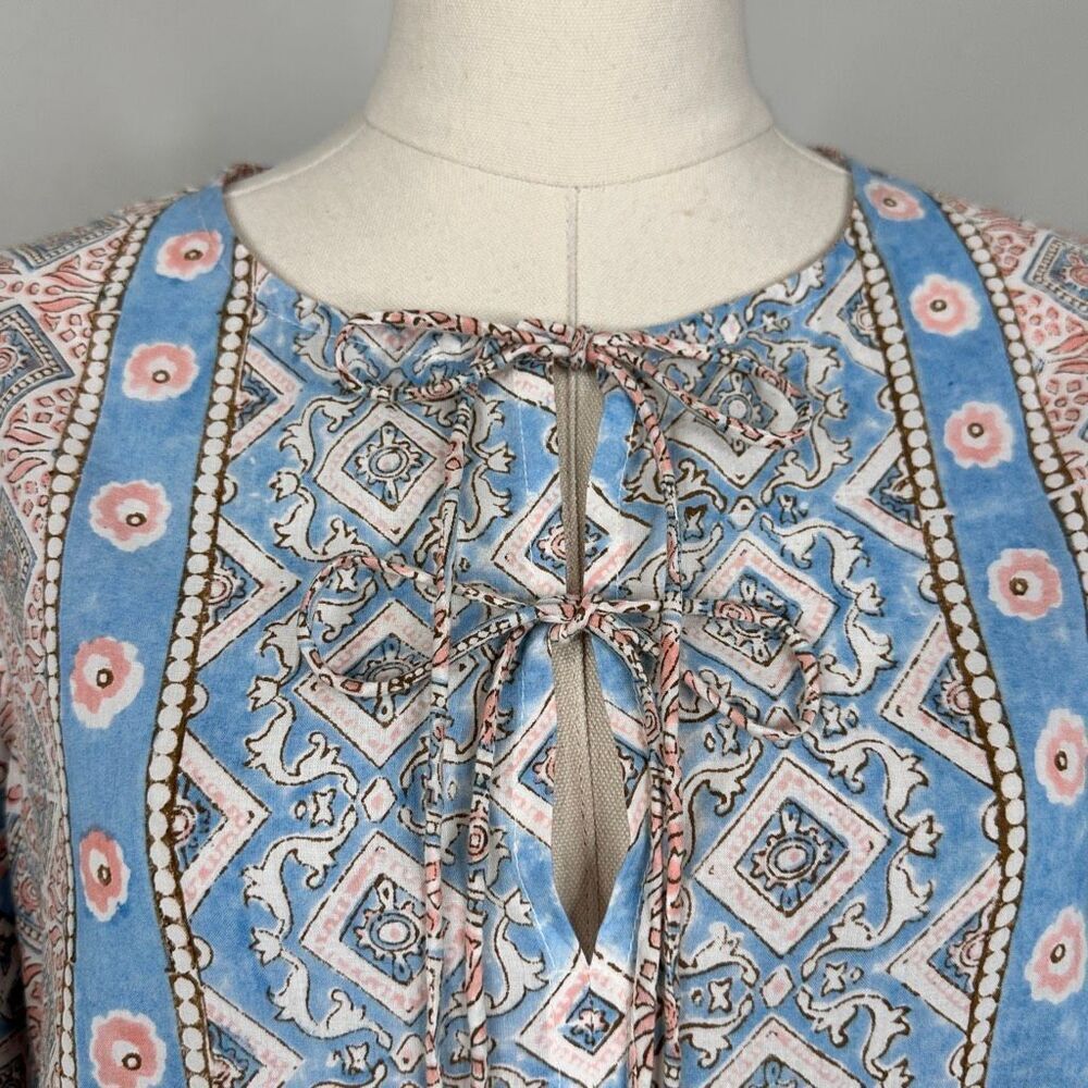 Sohana Block Print Cotton Boho Tassel Dress M NWT India Boho - Picture 14 of 15